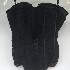 Bebe Black Ruched Bustier